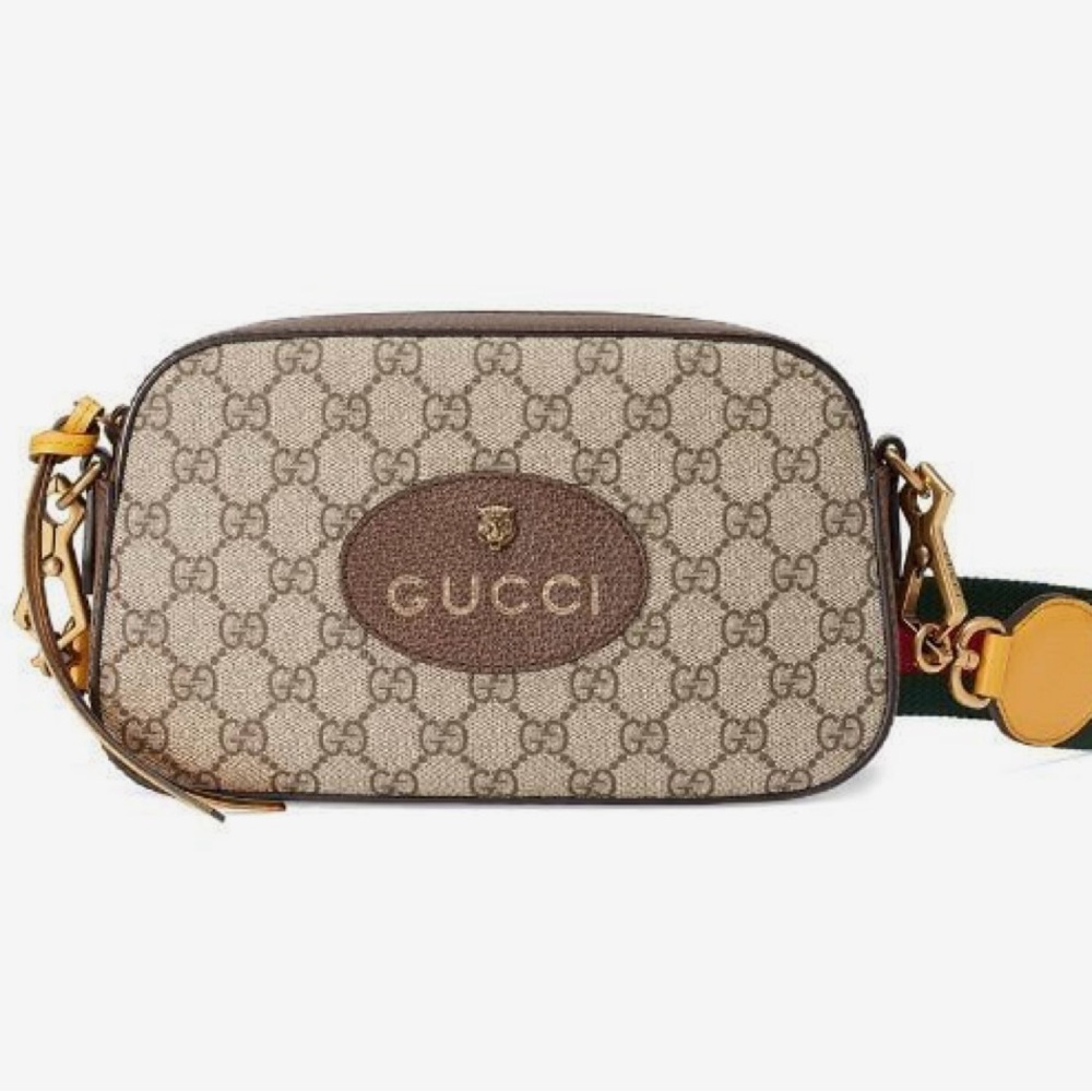 Gucci Beige and Brown Signature Crossbody Bag